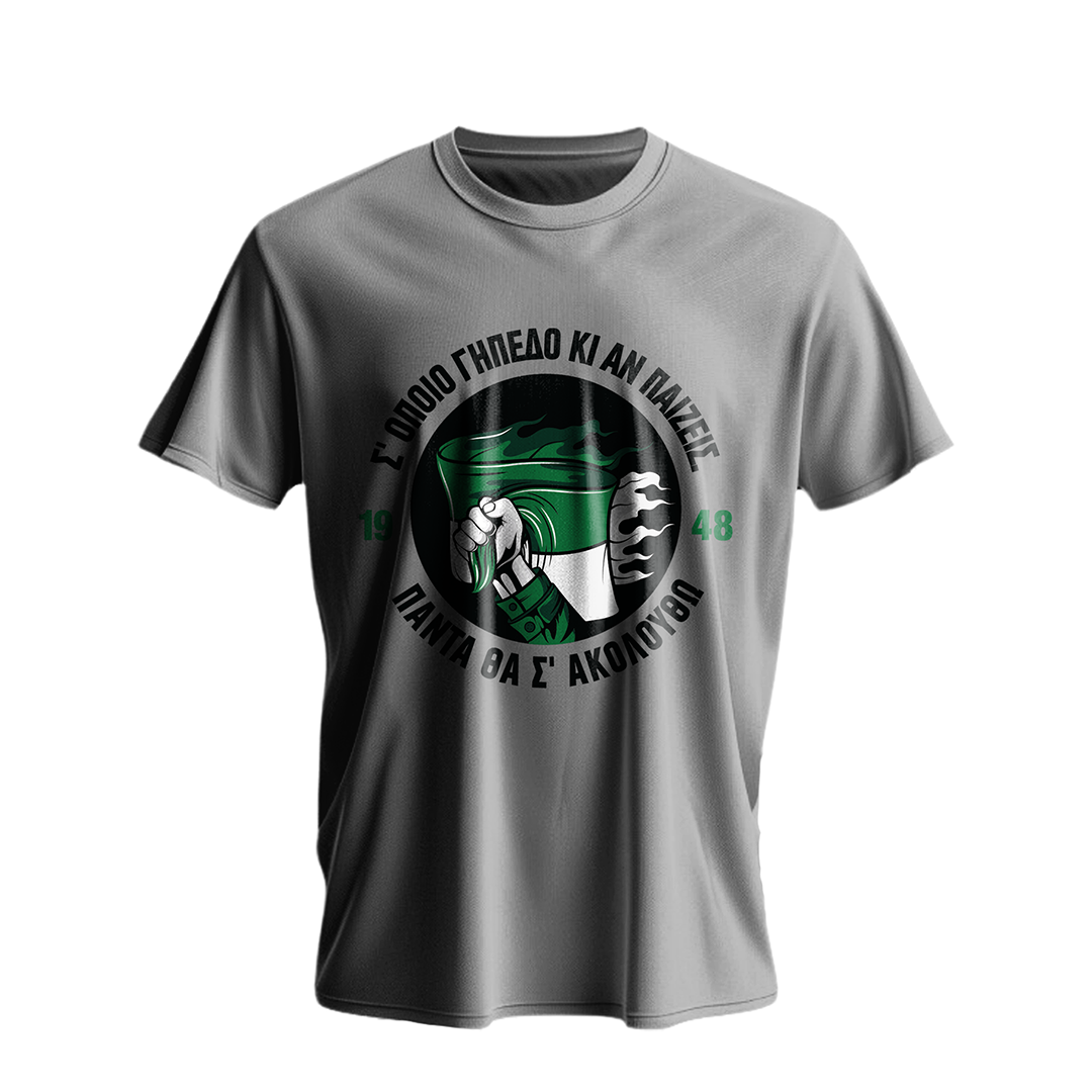 T-shirt "Σ' όποιο γήπεδο κι αν παίζεις" GRAY- Kids