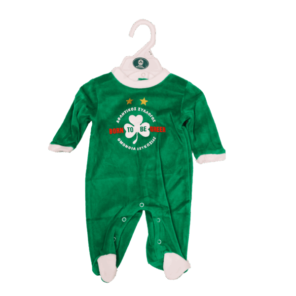 Βρεφικό κορμάκι "Born to be Green" Πράσινο/Κόκκινο - Βελούδο