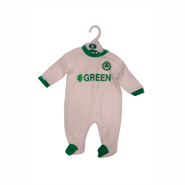 Βρεφικό κορμάκι "GREEN TREE" Άσπρο - Βελούδο