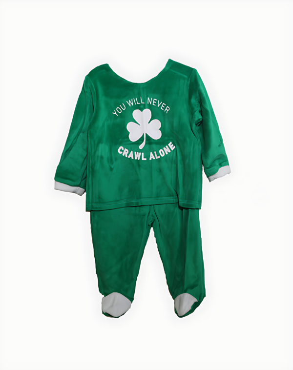 Baby 2pcs outfit "Never Crawl Alone" GRN - Velvet