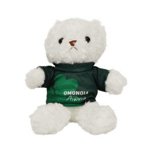 TEDDY Αρκουδάκι Άσπρο ΟΜΟΝΟΙΑ ΑΙΩΝΙΑ πράσινο 35cm