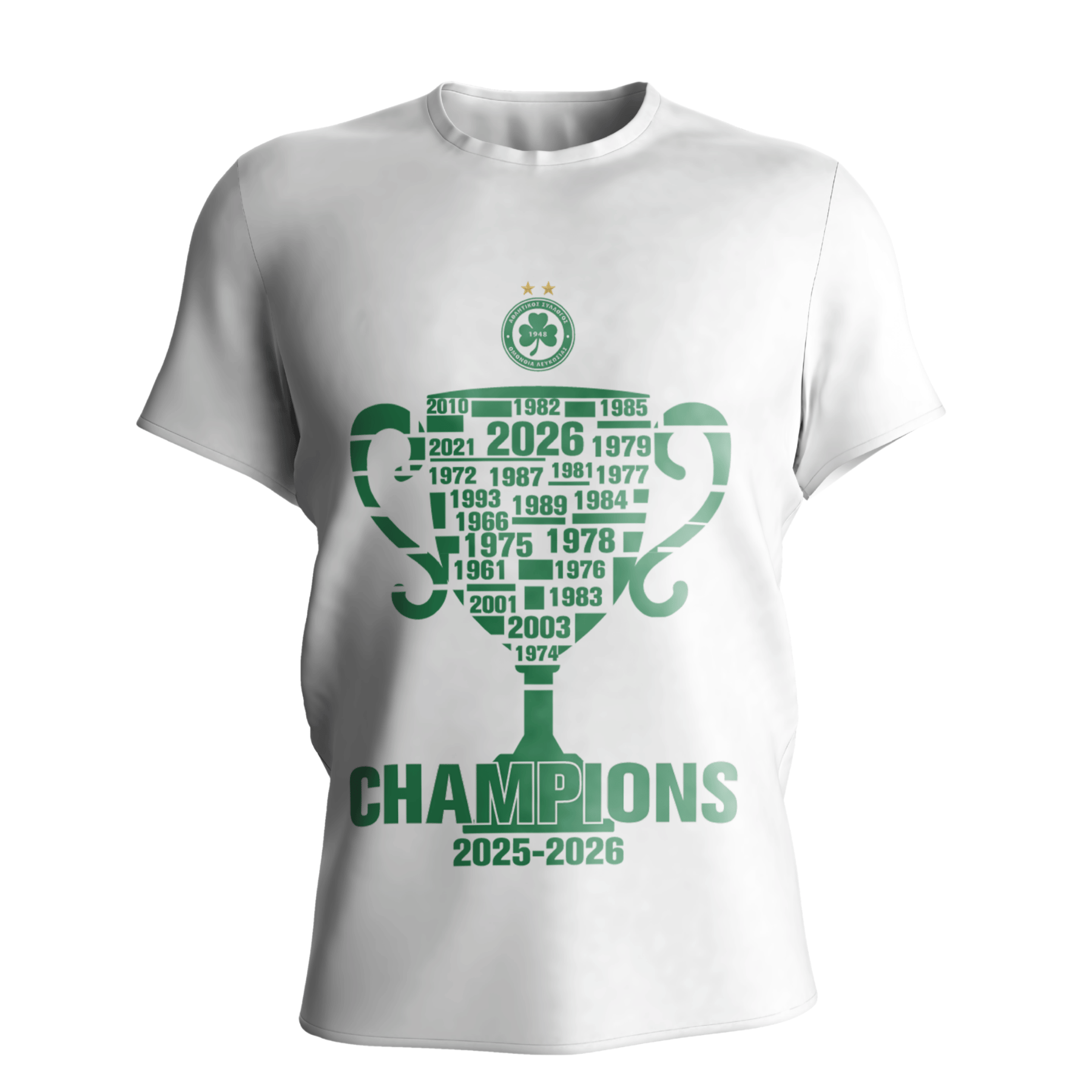T-Shirt Πρωταθλητών ΟΜΟΝΟΙΑ 2025/26 DES3 Άσπρο